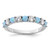 Sterling Silver Rhodium-plated Blue Created Opal and CZ Ring - QR-633AB057-2589