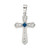 Sterling Silver Rhodium-plated Blue CZ Center & CZ Passion Cross Pendant