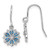 Sterling Silver Rhodium-plated Blue Enamel and White CZ Snowflake Dangle Earrings