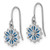 Sterling Silver Rhodium-plated Blue Enamel and White CZ Snowflake Dangle Earrings