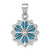 Sterling Silver Rhodium-plated Blue Enamel and White CZ Snowflake Pendant