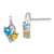 Sterling Silver Rhodium-plated Blue Topaz and Citrine Diamond Earrings