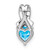 Sterling Silver Rhodium-plated Blue Topaz and Diamond Pendant - PM-249F245D-4814