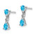 Sterling Silver Rhodium-plated Blue Topaz and Diamond Post Earrings - QD-44403D02-6162