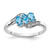Sterling Silver Rhodium-plated Blue Topaz and Diamond Ring - RM-3EDF9341-4199
