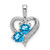 Sterling Silver Rhodium-plated Blue Topaz Diamond Pendant - QP-B6518513-3104