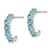 Sterling Silver Rhodium-plated Blue Topaz J-Hoop Earrings