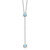 Sterling Silver Rhodium-plated Blue Topaz w/ 2in ext. Y-Necklace