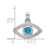 Sterling Silver Rhodium-plated Blue Zircon and CZ Evil Eye Pendant