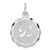 Sterling Silver Rhodium-plated Brocaded Letter B Initial Charm - QC-2F868CAE-3997