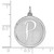 Sterling Silver Rhodium-plated Brocaded Letter P Initial Charm