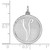 Sterling Silver Rhodium-plated Brocaded Letter V Initial Charm