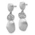 Sterling Silver Rhodium-plated Brushed and Polished Crystal Dangle Post Earrings