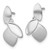 Sterling Silver Rhodium-plated Brushed and Polished Fancy Leaves Dangle Post Earrings