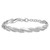 Sterling Silver Rhodium-plated Brushed Fancy 7 inch with 0.5 inch Extension Bracelet