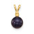 14k 6-7mm Black Round Freshwater Cultured Pearl and .03 Carat Diamond Pendant
