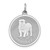 Sterling Silver Rhodium-plated Bull Dog Disc Charm