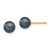 14k 6-7mm Black Round Freshwater Cultured Pearl Stud Post Earrings