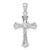 Sterling Silver Rhodium-plated Center CZ Fleur de Lis Cross Pendant