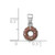 Sterling Silver Rhodium-plated Children's Brown with Pink and White Enamel Sprinkled Donut Pendant