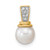 14k 6-7mm Freshwater Cultured Pearl and Diamond Polished Pendant