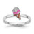 Sterling Silver Rhodium-plated Children's Size 4 Pink and Brown Enamel with CZ Ice Cream Cone Ring