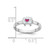 Sterling Silver Rhodium-plated Children's Size 4 White and Pink Enamel Sheep with Heart Ring