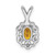 Sterling Silver Rhodium-plated Citrine & Diam. Pendant - QB-AFA522B0-5078