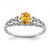 Sterling Silver Rhodium-plated Citrine & Diam. Ring - QB-17F89EBF-7517