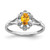 Sterling Silver Rhodium-plated Citrine & Diam. Ring - QB-D928B206-4826