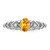 Sterling Silver Rhodium-plated Citrine & Diam. Ring - QB-EDEE0B23-3309