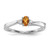 Sterling Silver Rhodium-plated Citrine & Diamond Birthstone Ring - QB-B3DA4FC6-4028