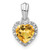 Sterling Silver Rhodium-plated Citrine and Diamond Pendant - PM-F03761D1-9465