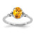 Sterling Silver Rhodium-plated Citrine and Diamond Ring - RM-7F376121-8604