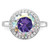 Sterling Silver Rhodium-plated Clear and Iridescent CZ Rnd Halo Ring - QR-403FE15A-2224