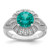 Sterling Silver Rhodium-plated Clear and Teal CZ Vintage Style Ring - QR-8DE0CCE9-3346