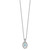 Sterling Silver Rhodium-plated Clear CZ Oval with Lab Created Opal Oval Dangle 16 inch Necklace with 2 inch extension
