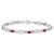 Sterling Silver Rhodium-plated Composite Ruby and Diamond Bracelet - QX-4136CCF4-2528