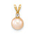 14k 6-7mm Pink Round Freshwater Cultured Pearl and .03 Carat Diamond Pendant