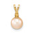 14k 6-7mm Pink Round Freshwater Cultured Pearl and .03 Carat Diamond Pendant
