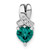 Sterling Silver Rhodium-plated Created Alexandrite/Diamond Pendant