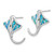 Sterling Silver Rhodium-plated Created Blue Opal Stingray Post Earrings