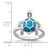 Sterling Silver Rhodium-plated Created Blue Opal Turtle Ring - QR-3963F92E-7106