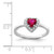 Sterling Silver Rhodium-plated Created Corundum & CZ Heart Ring - QR-6EB86E3D-8819