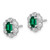 Sterling Silver Rhodium-plated Created Emerald & Diam. Earrings - QB-81B5D9E3-7668