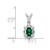 Sterling Silver Rhodium-plated Created Emerald & Diam. Pendant - QB-CA4ABC53-7887