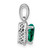 Sterling Silver Rhodium-plated Created Emerald and Diamond Pendant