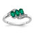 Sterling Silver Rhodium-plated Created Emerald and Diamond Ring - RM-2FF07065-8425
