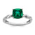 Sterling Silver Rhodium-plated Created Emerald and Diamond Ring - RM-AC766B2B-4625