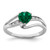 Sterling Silver Rhodium-plated Created Emerald and Diamond Ring - RM-FB5CCC6E-9180